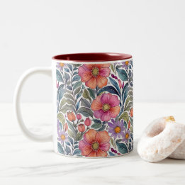 Frühlingsgarten - Florales Muster 2 - Kaffeetasse