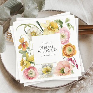 Frühlingsgarten Helle Florale Hochzeitsdusche  Serviette