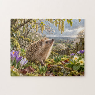 Frühlingsgarten-Igel-Design Puzzle