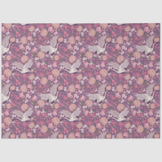 Frühlingsgarten Muttertag Asiatischer Kran Chinesi Seidenpapier (Vorderseite)