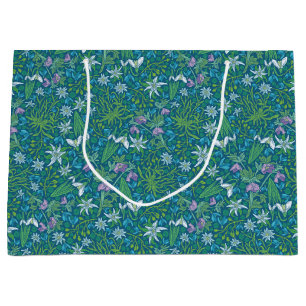Frühlingsgarten Muttertag Blau Lila Weiß Große Geschenktüte