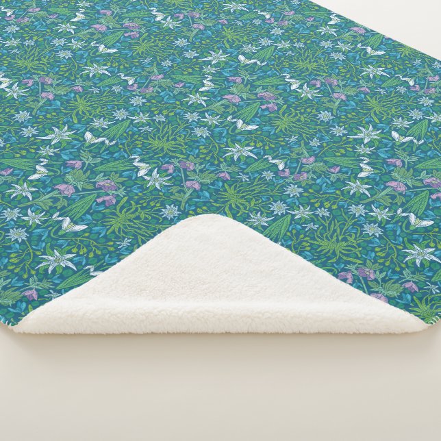Frühlingsgarten Muttertag Blau Lila Weiß Sherpadecke (3/4)