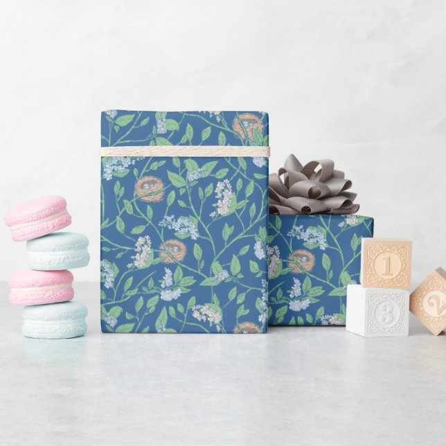 Frühlingsgarten Muttertag Gewöhnliche Eier im Nest Geschenkpapier (Babyparty)