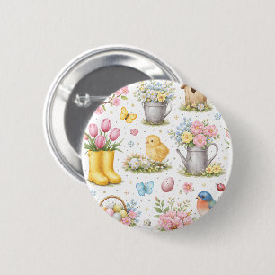 Frühlingsgarten-Ostern Button