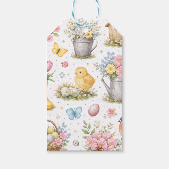 Frühlingsgarten-Ostern  Geschenkanhänger (Vorderseite)