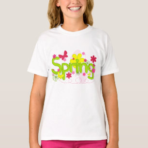 Frühlingsgarten-Typografie Blumen Schmetterlinge T-Shirt