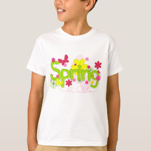 Frühlingsgarten-Typografie Blumen Schmetterlinge T-Shirt