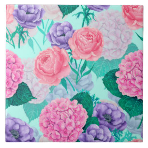 Frühlingsgarten Wasserfarbe 2 Fliese