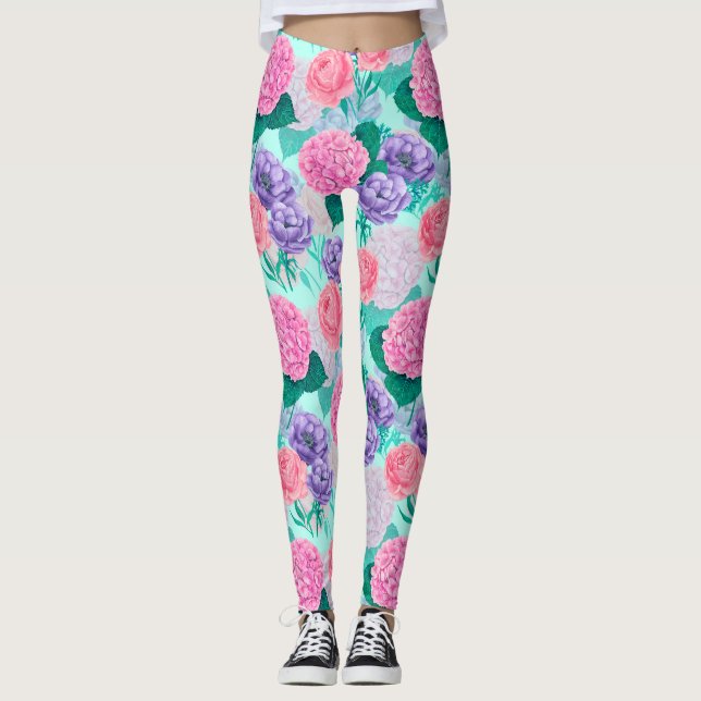 Frühlingsgarten Wasserfarbe 2 Leggings (Vorderseite)