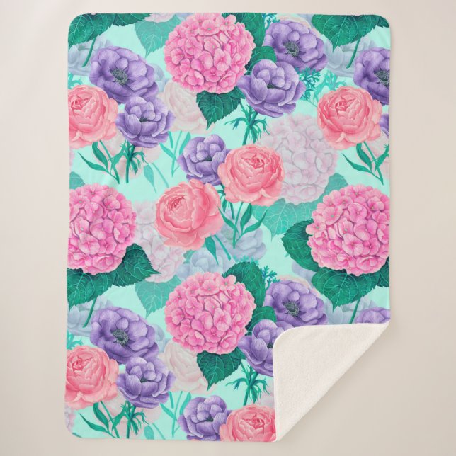 Frühlingsgarten Wasserfarbe 2 Sherpadecke (Vorderseite)