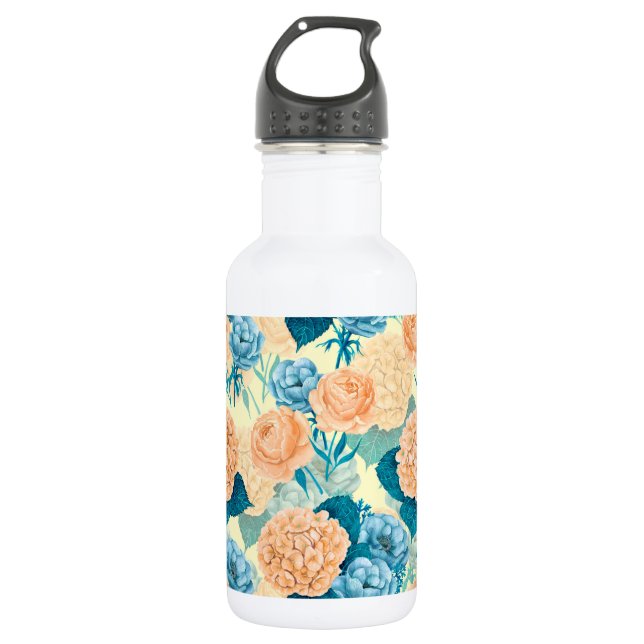 Frühlingsgarten Wasserfarbe Edelstahlflasche (Vorderseite)