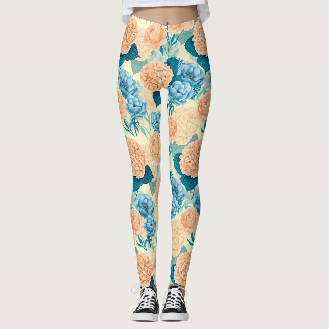 Frühlingsgarten Wasserfarbe Leggings (Vorderseite)