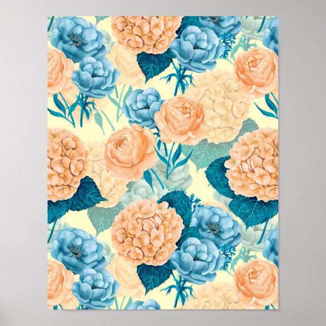 Frühlingsgarten Wasserfarbe Poster (Vorne)