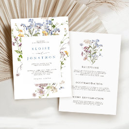 Frühlingsgarten Wildblume All in One Wedding Einladung