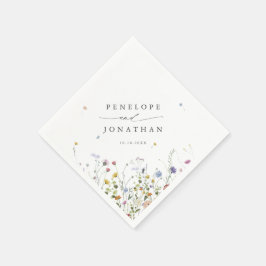 Frühlingsgarten Wildblume Blumengarten Minimalisti Serviette