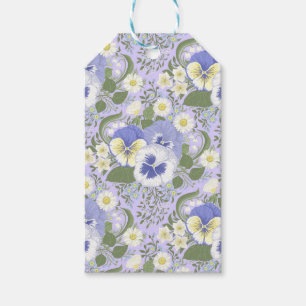 Frühlingsgartenblumen auf Lavendel Geschenkanhänger