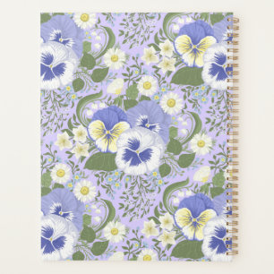 Frühlingsgartenblumen auf Lavendel Planer