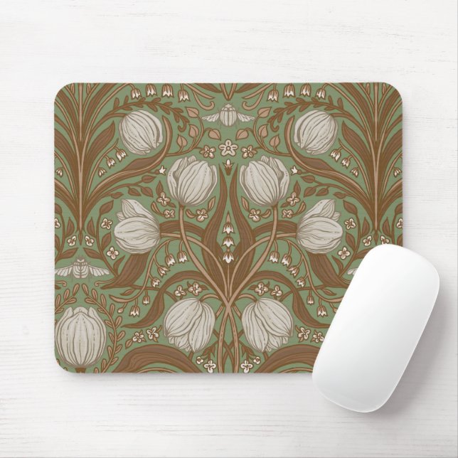 Frühlingsgartenblumen auf Salbei Mousepad (Mit Mouse)