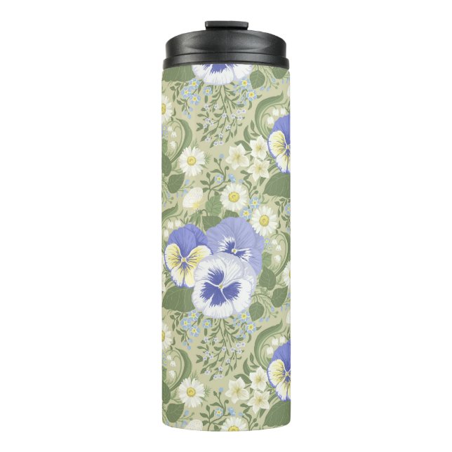 Frühlingsgartenblumen auf Salbei Thermosbecher (Vorderseite)