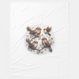 Frühlingsgeflüster auf den Zweigen Fleecedecke