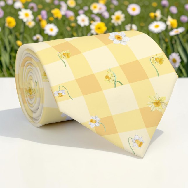 Frühlingsgelbe Blumenkrawatte Krawatte (Von Creator hochgeladen)