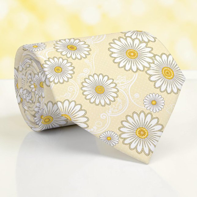 Frühlingsgelbe Blumenkrawatte Krawatte (Von Creator hochgeladen)