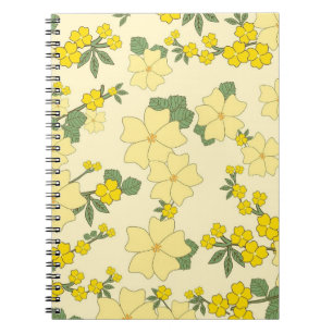Frühlingsgelbes Blumenmuster Notizblock