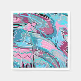 Frühlingsgewässer Abstrakt drucken Serviette