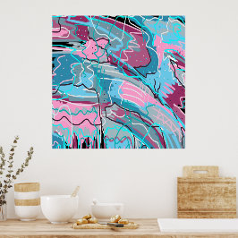 Frühlingsgewässer Abstrakte Kunst Poster