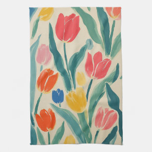 Frühlingsglanz der Tulpen Geschirrtuch