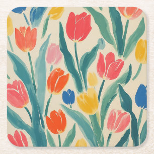 Frühlingsglanz der Tulpen Rechteckiger Pappuntersetzer