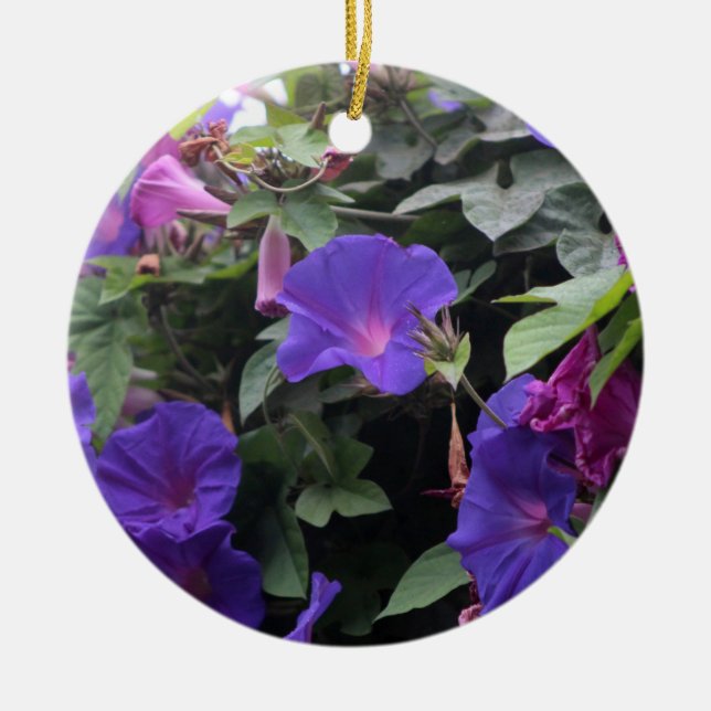 Frühlingsglorie in Blau Keramik Ornament (Vorne)