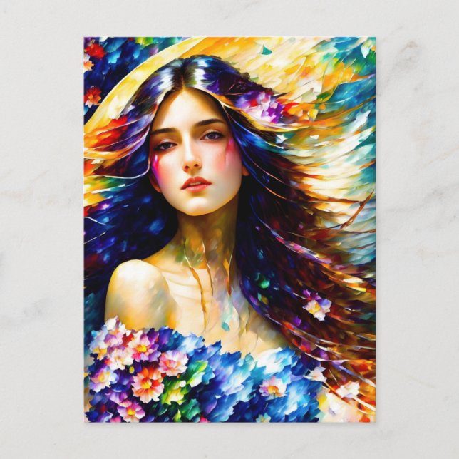 Frühlingsgöttin Postkarte (Vorderseite)