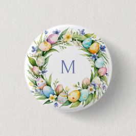 Frühlingsgras Pastel dekorierte Eier Ostern Button