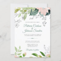 Frühlingsgrün florale Aquarell rustikale Hochzeit