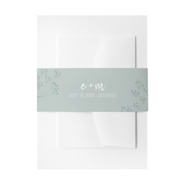 Frühlingsgrün-Hochzeit Einladungsbanderole (Vorderseite Beispiel)