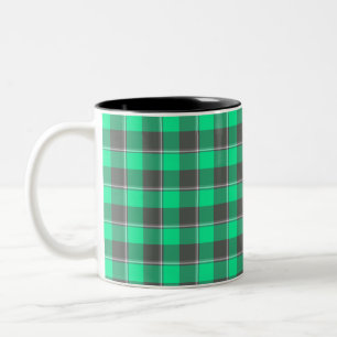 Frühlingsgrün und Finlandia Schwarz Kariert Zweifarbige Tasse