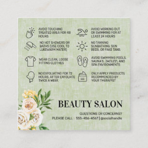 Frühlingsgrüne Nachsorgekarte Quadratische Visitenkarte