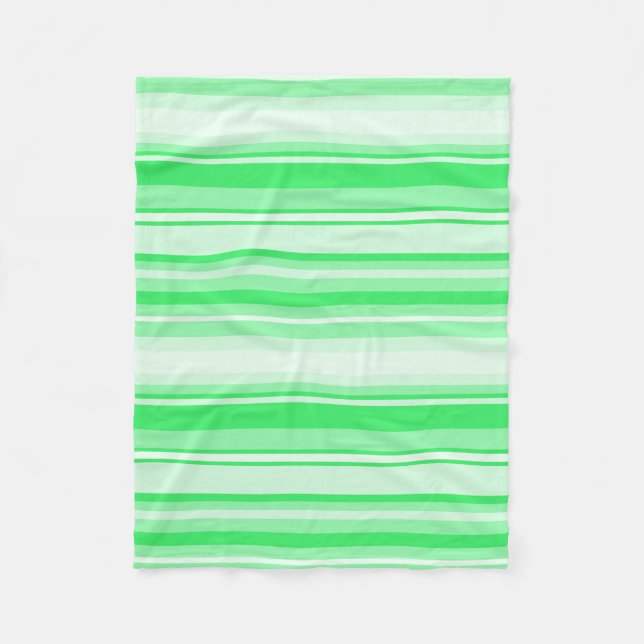 Frühlingsgrüne Streifen Fleecedecke (Vorderseite)