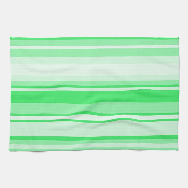 Frühlingsgrüne Streifen Geschirrtuch (Horizontal)