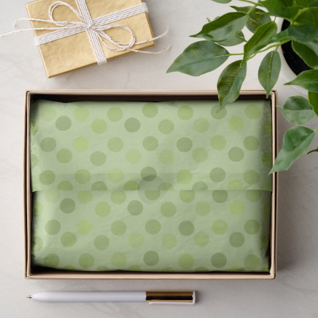 Frühlingsgrüne Tupfen Seidenpapier (Geschenk)