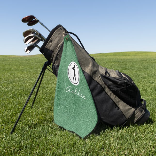 Frühlingsgrüner Denim Stoff Print, Frauen's Golfhandtuch (Gras)