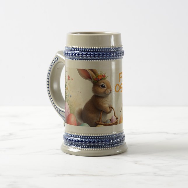 Frühlingsgrüß vom Osterhasen Bierglas (Vorderseite Links)