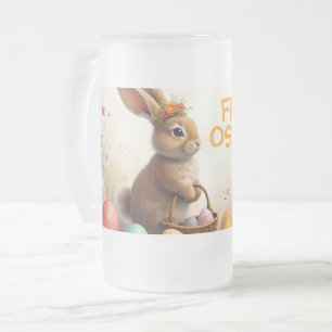 Frühlingsgrüß vom Osterhasen Mattglas Bierglas