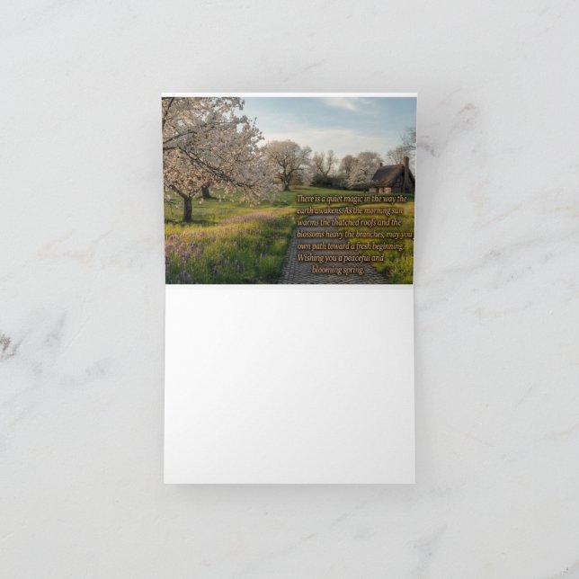 Frühlingsgrüße Dankeskarte (Innenseite)