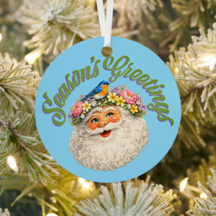 Frühlingsgrüße - Frühling Santa Ornament Aus Metall