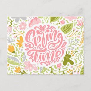 Frühlingsgrußkarte mit mutigem Design Postkarte