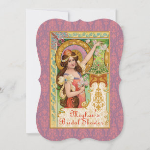 Frühlingshafte Art Nouveau-Einladung Einladung