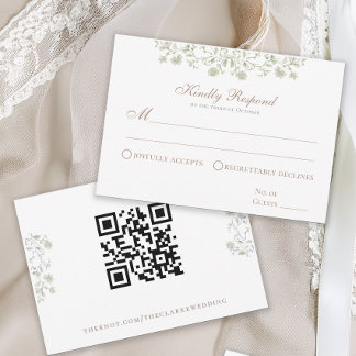 Frühlingshafte Chinoiserie-Einlagekarte mit Blumen RSVP Karte