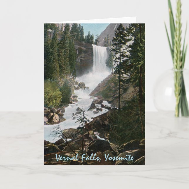 Frühlingshafte FälleVintage Yosemite-Gruß-Karte Karte (Vorderseite)